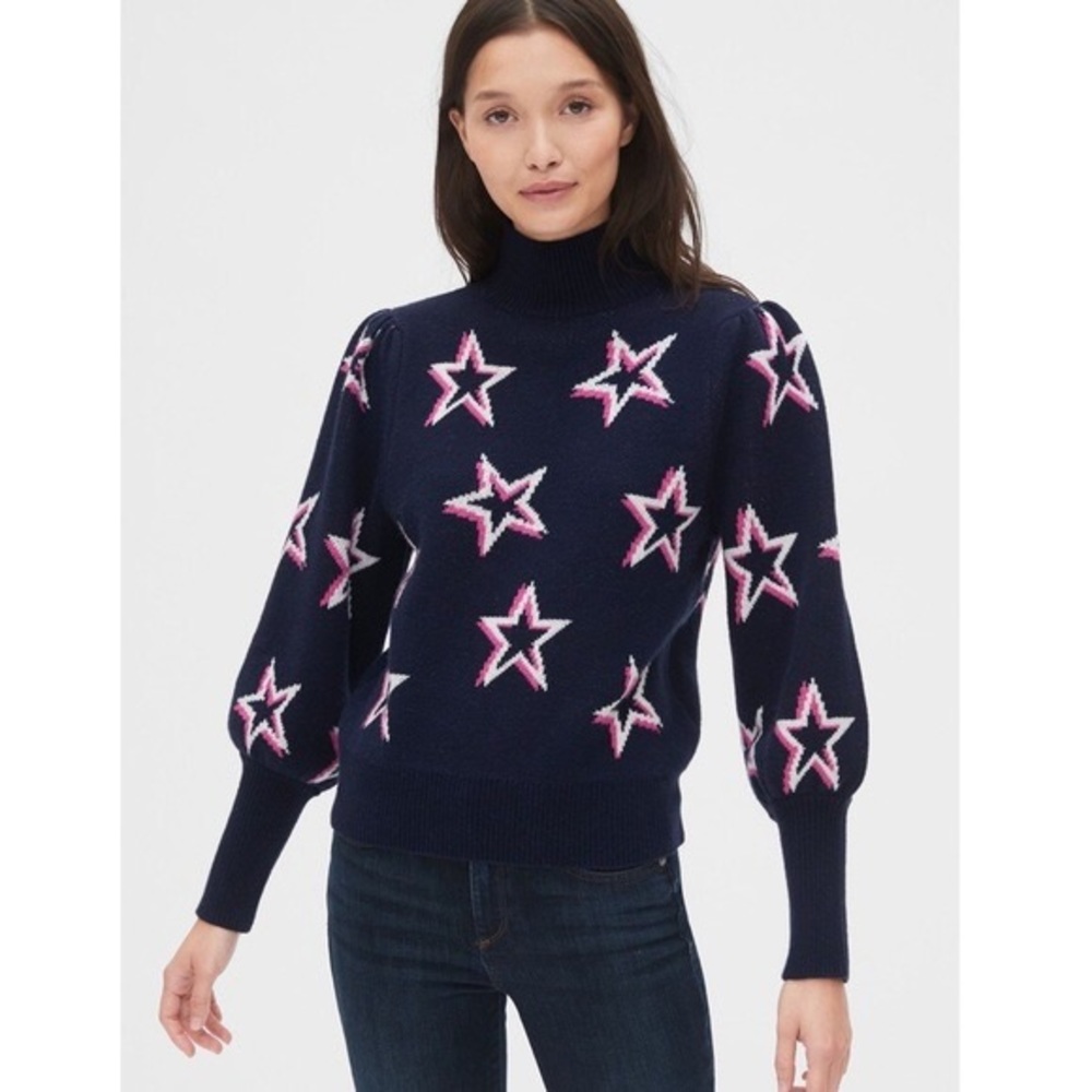 Navy Star Turtleneck